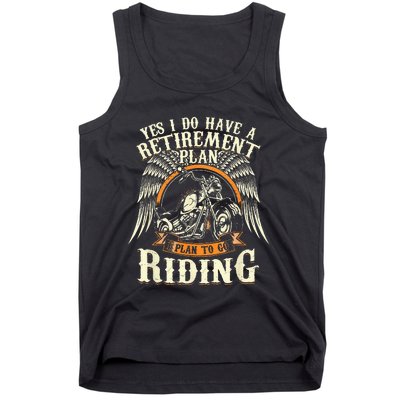 Retirement Plan To Go Riding Gift Motorcycle Riders Biker Tank Top