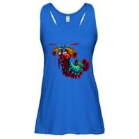 Rainbow Peacock Tis Shrimp Gift Ladies Essential Flowy Tank