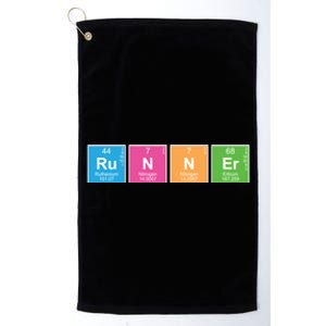 Running Periodic Table Nerd Geek Science Runner Gift Funny Gift Platinum Collection Golf Towel