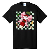 Retro Pencil Teacher Christmas Santa Coquette Bow Cookies Tall T-Shirt