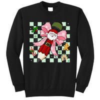 Retro Pencil Teacher Christmas Santa Coquette Bow Cookies Tall Sweatshirt