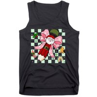 Retro Pencil Teacher Christmas Santa Coquette Bow Cookies Tank Top