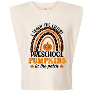 Rainbow Preschool Teacher I Teach The Cutest Pumpkins Gift Garment-Dyed Women's Muscle Tee