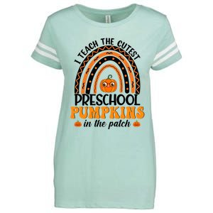 Rainbow Preschool Teacher I Teach The Cutest Pumpkins Gift Enza Ladies Jersey Football T-Shirt