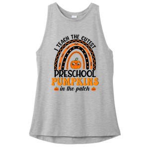 Rainbow Preschool Teacher I Teach The Cutest Pumpkins Gift Ladies PosiCharge Tri-Blend Wicking Tank