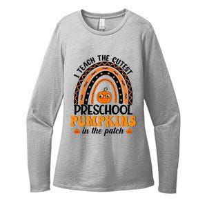 Rainbow Preschool Teacher I Teach The Cutest Pumpkins Gift Womens CVC Long Sleeve Shirt