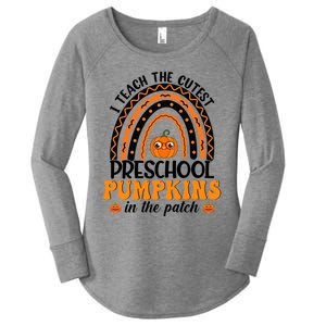 Rainbow Preschool Teacher I Teach The Cutest Pumpkins Gift Women's Perfect Tri Tunic Long Sleeve Shirt