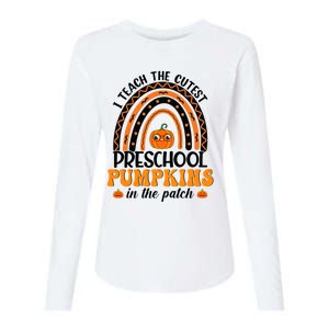 Rainbow Preschool Teacher I Teach The Cutest Pumpkins Gift Womens Cotton Relaxed Long Sleeve T-Shirt