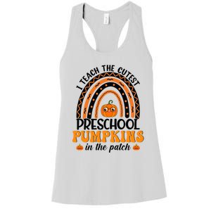 Rainbow Preschool Teacher I Teach The Cutest Pumpkins Gift Women's Racerback Tank