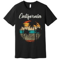 Retro Palm Trees California Premium T-Shirt