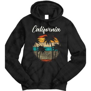 Retro Palm Trees California Tie Dye Hoodie