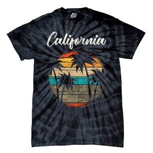 Retro Palm Trees California Tie-Dye T-Shirt