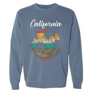 Retro Palm Trees California Garment-Dyed Sweatshirt