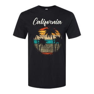 Retro Palm Trees California Softstyle CVC T-Shirt