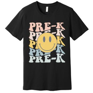 Retro Prek Teacher Student First Day Of School Preschool Premium T-Shirt