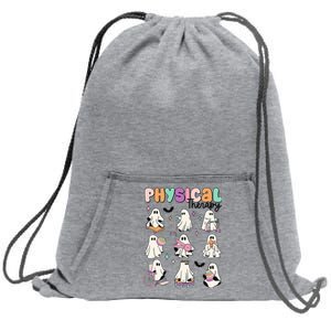 Retro Physical Therapy Halloween Ghosts Spooky PT Sweatshirt Cinch Pack Bag