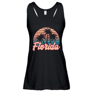 Retro Palm Trees Tropical Summer Vibes Florida Ladies Essential Flowy Tank