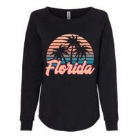 Retro Palm Trees Tropical Summer Vibes Florida Womens California Wash Sweatshirt