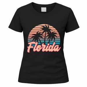 Retro Palm Trees Tropical Summer Vibes Florida Women's T-Shirt