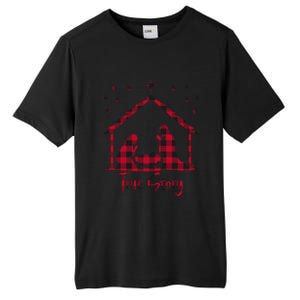 Red Plaid True Story Of Jesus Birth Christmas Nativity Gift Tall Fusion ChromaSoft Performance T-Shirt