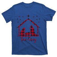 Red Plaid True Story Of Jesus Birth Christmas Nativity Gift T-Shirt