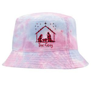 Red Plaid True Story Of Jesus Birth Christmas Nativity Gift Tie-Dyed Bucket Hat