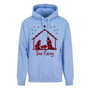 Red Plaid True Story Of Jesus Birth Christmas Nativity Gift Unisex Surf Hoodie