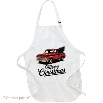 Red Pickup Truck Christmas Tree Vintage Christmas Apron