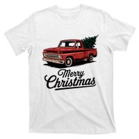 Red Pickup Truck Christmas Tree Vintage Christmas T-Shirt