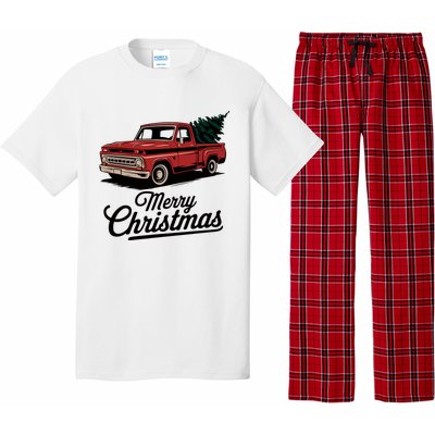 Red Pickup Truck Christmas Tree Vintage Christmas Pajama Set