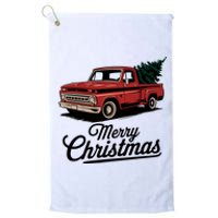 Red Pickup Truck Christmas Tree Vintage Christmas Platinum Collection Golf Towel