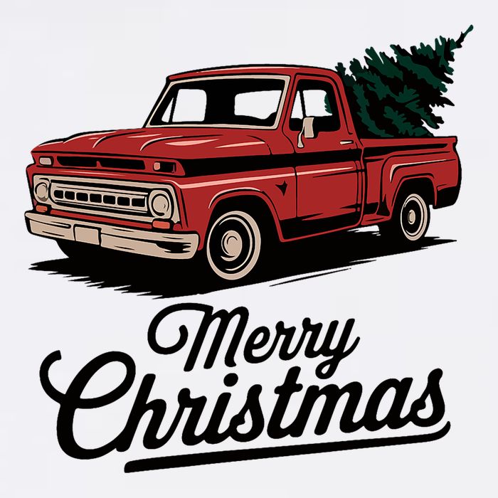 Red Pickup Truck Christmas Tree Vintage Christmas Kids T-Shirt