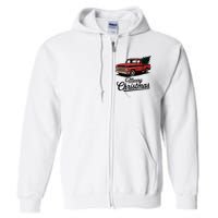 Red Pickup Truck Christmas Tree Vintage Christmas Full Zip Hoodie