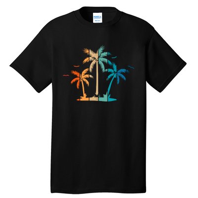 Retro Palm Tree Lover Theme Tall T-Shirt