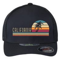 Retro Palm Trees Californian Summer Cali Beach California Flexfit Unipanel Trucker Cap