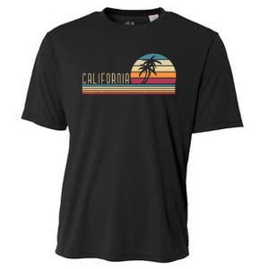 Retro Palm Trees Californian Summer Cali Beach California Cooling Performance Crew T-Shirt