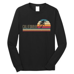 Retro Palm Trees Californian Summer Cali Beach California Long Sleeve Shirt