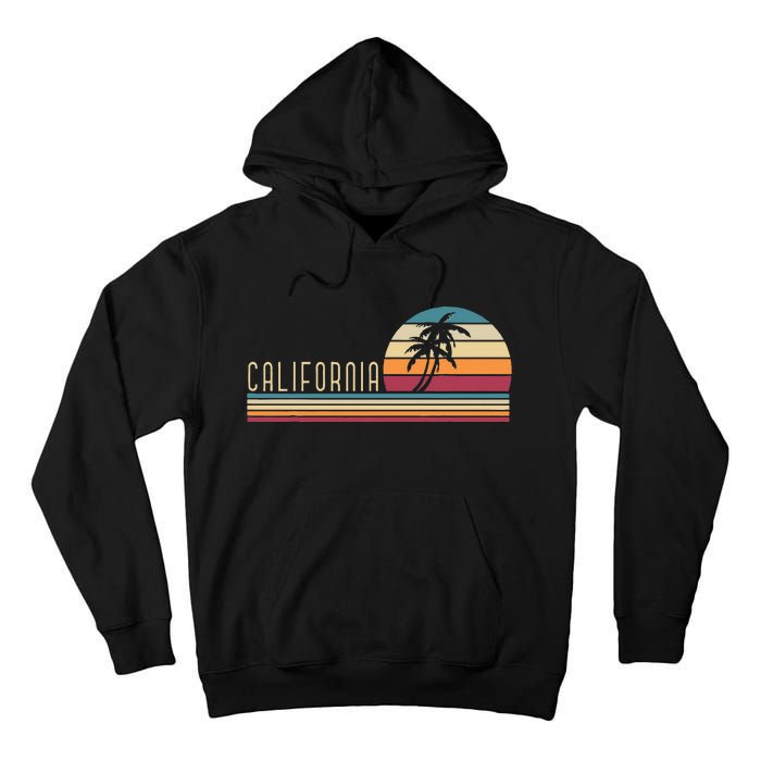 Retro Palm Trees Californian Summer Cali Beach California Tall Hoodie