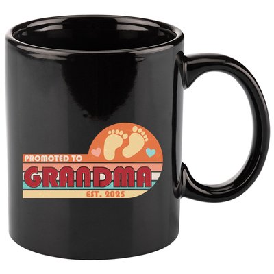 Retro Promoted To Grandma Established 2025 11oz C Handle Ceramic Mug
