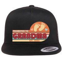 Retro Promoted To Grandma Established 2025 Flat Bill Trucker Hat