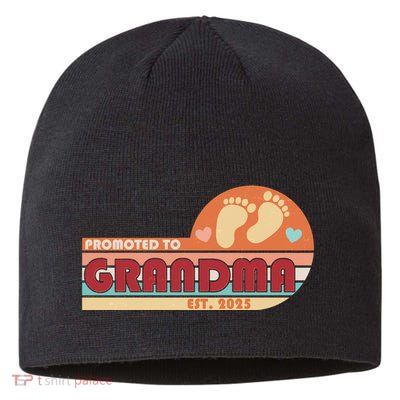 Retro Promoted To Grandma Established 2025 Sustainable Beanie