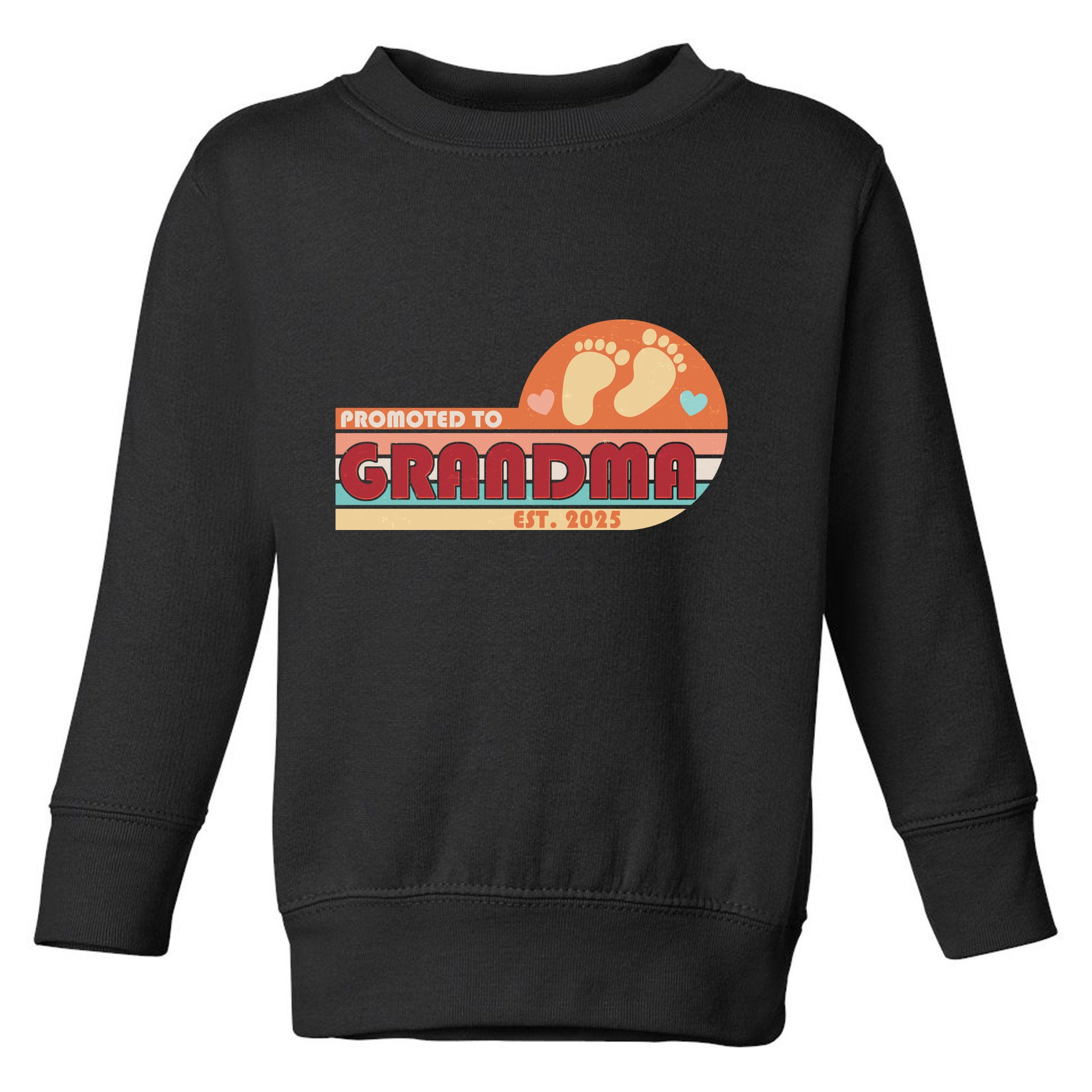 Retro Promoted To Grandma Established 2025 Toddler Sweatshirt