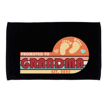 Retro Promoted To Grandma Established 2025 Microfiber Hand Towel
