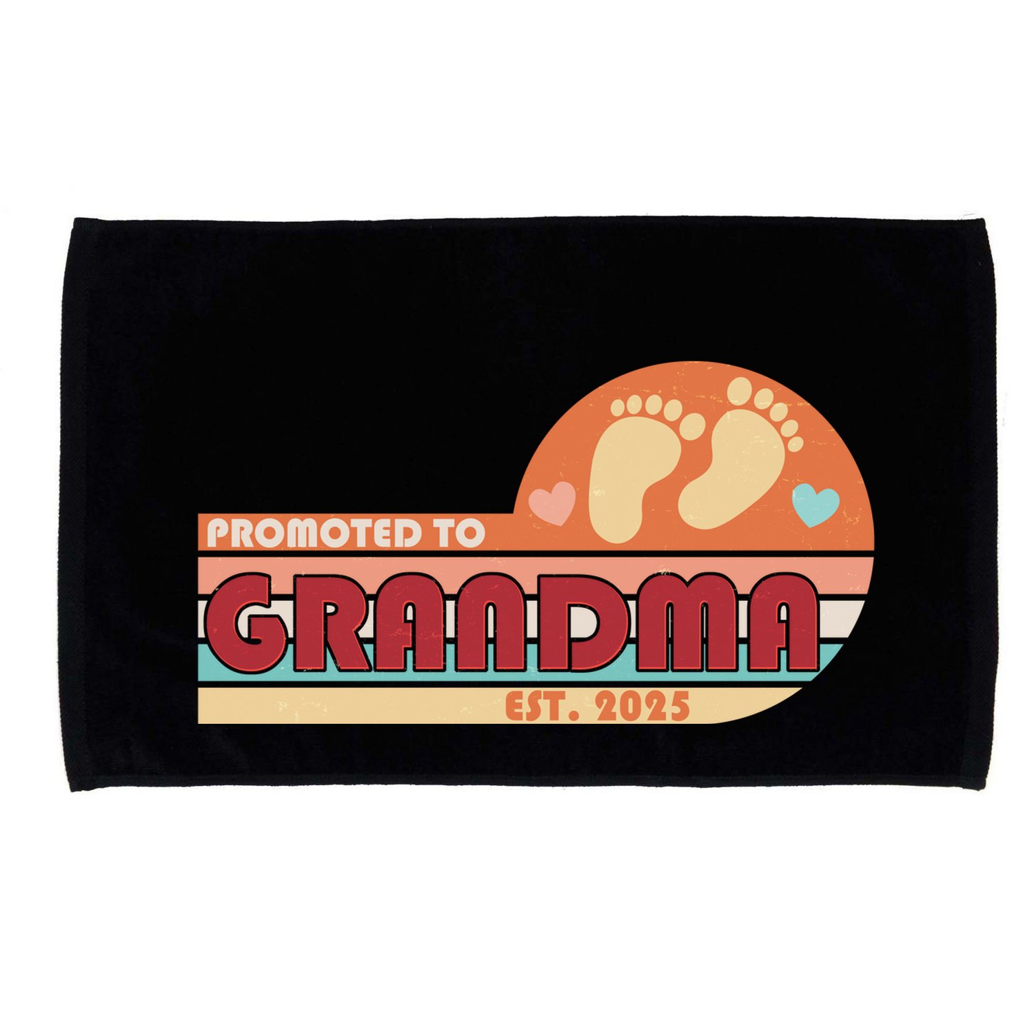 Retro Promoted To Grandma Established 2025 Microfiber Hand Towel
