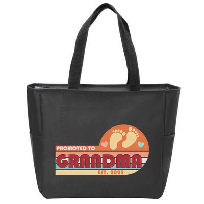 Retro Promoted To Grandma Established 2025 Zip Tote Bag