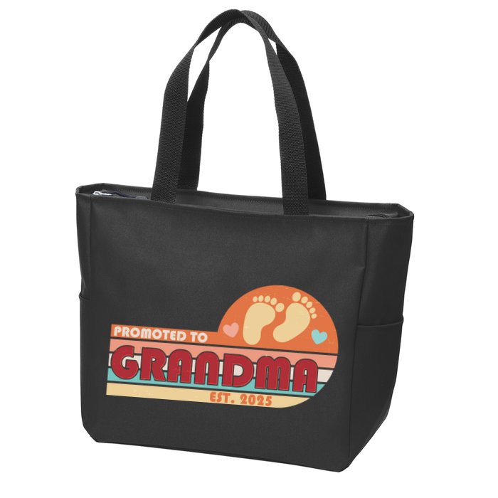 Retro Promoted To Grandma Established 2025 Zip Tote Bag