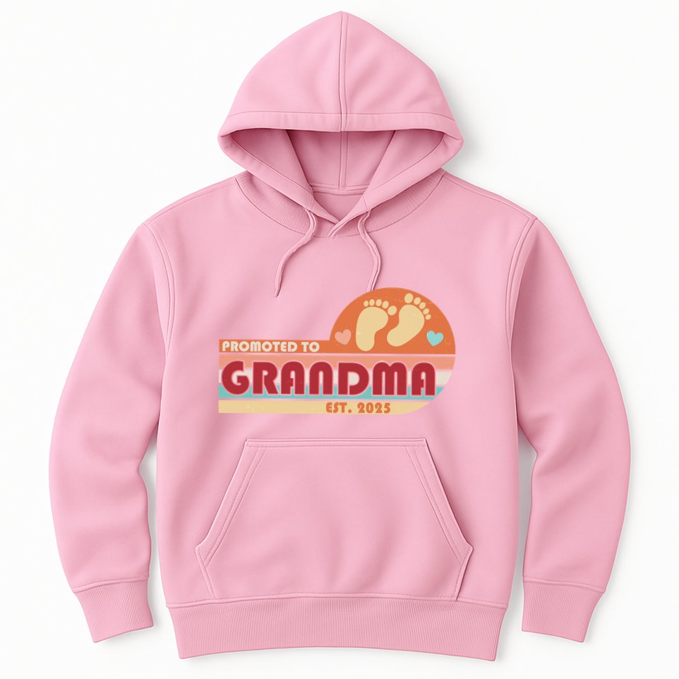 Retro Promoted To Grandma Established 2025 Hoodie
