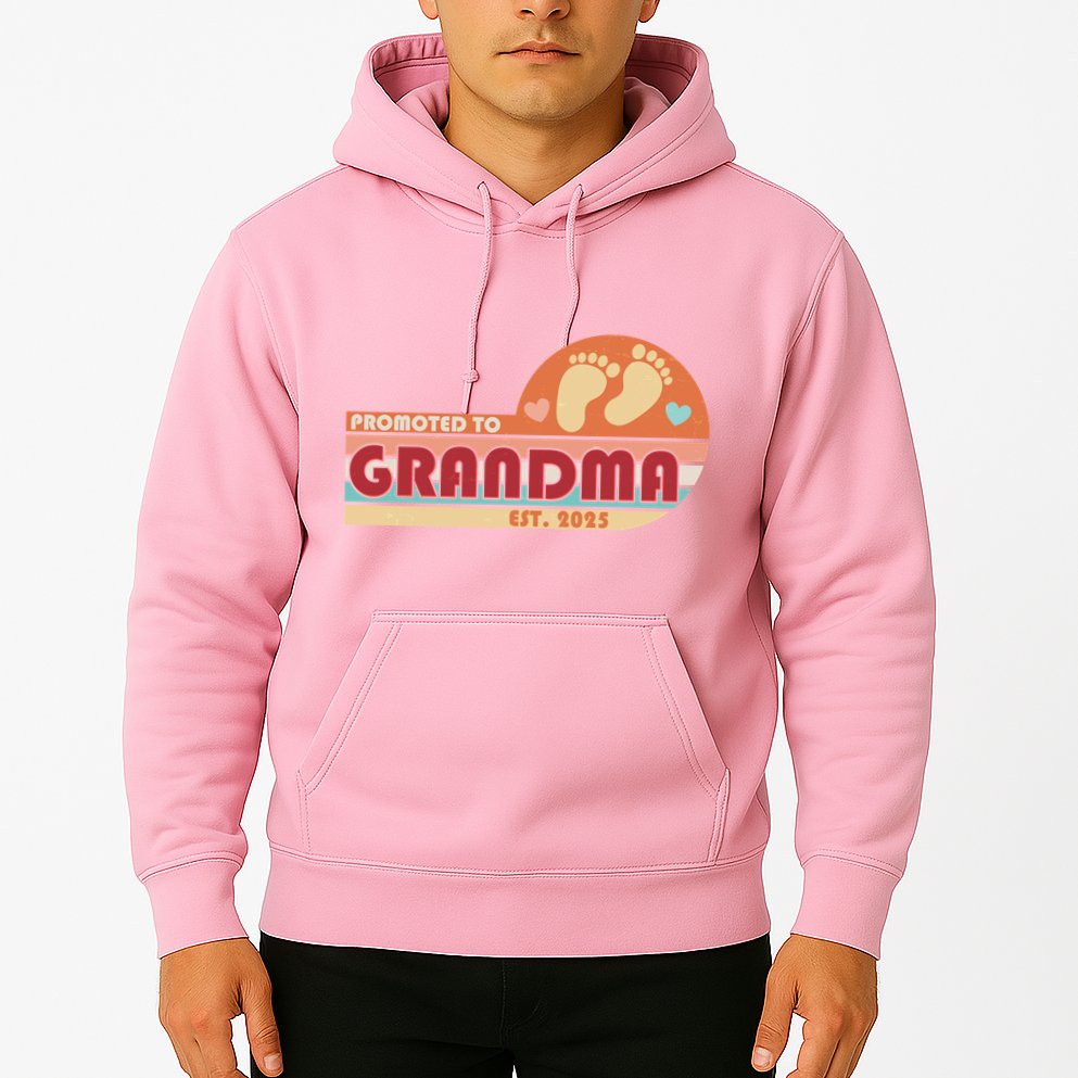 Retro Promoted To Grandma Established 2025 Hoodie