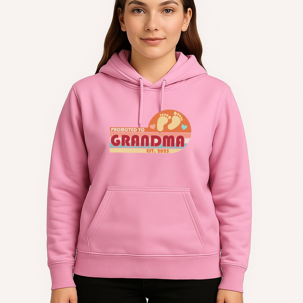 Retro Promoted To Grandma Established 2025 Hoodie