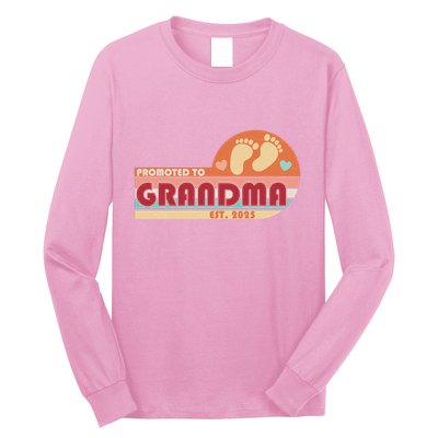 Retro Promoted To Grandma Established 2025 Long Sleeve Shirt